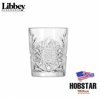 【Libbey】美國Libbey Hobstar 星鑽雕花酒杯 355mL 4入組(雞尾酒杯 調酒杯 威士忌杯)