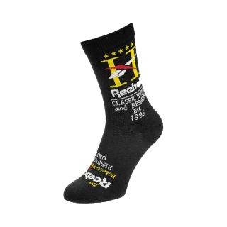 【REEBOK】長襪 Classic Socks 男女款 黑 經典 休閒 襪子(GG6749)