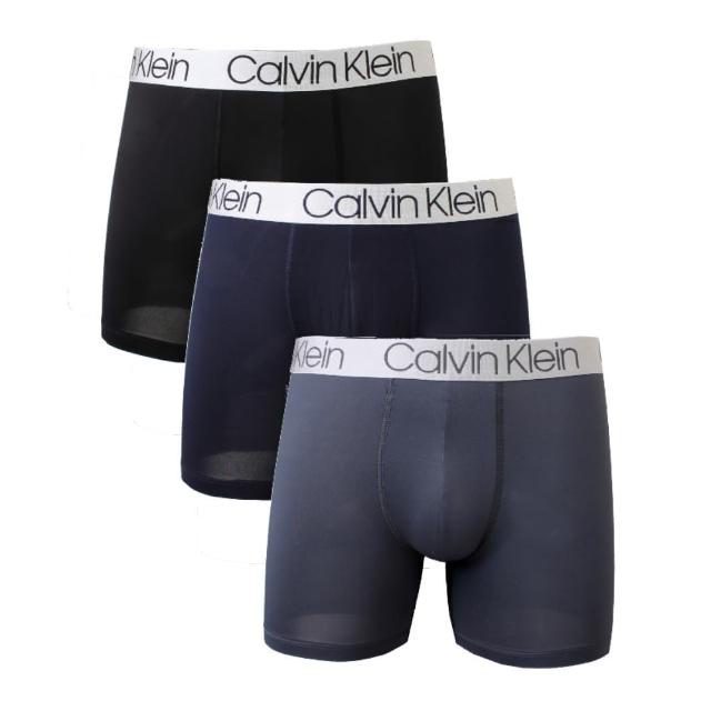 【Calvin Klein 凱文克萊】ck經典系列超細纖維長版BOXER男四角內褲三件組(多款可選)