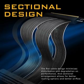 【EZDIY-FAB】新型PCIe4.0 16x VGA 顯示卡 延長排線 20cm 180度(顯卡延長排線)