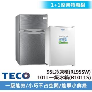 1+1特惠組【TECO 東元】101L一級能效冰箱(R1011S)+95L冷凍櫃(RL95SW)