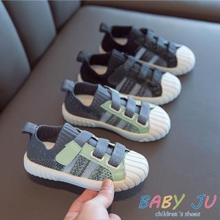 【BABY Ju 寶貝啾】兒童針織網面透氣休閒鞋(現+預  黑色 / 綠色)