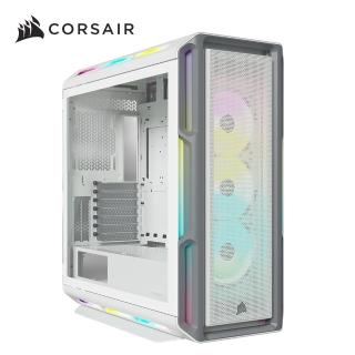 【CORSAIR 海盜船】iCUE 5000T RGB 鋼化玻璃中塔式電競機殼(白)