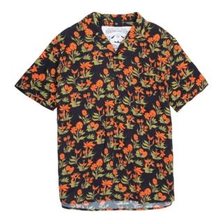 【POLER STUFF】ALOHA SHIRT 夏威夷衫 / 柔軟涼感嫘縈襯衫(花卉印花黑)