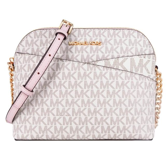 【Michael Kors】JET SET TRAVEL系列 防刮拚色皮革 金字 貝殼 斜背包 MK貝殼包(多色任選)