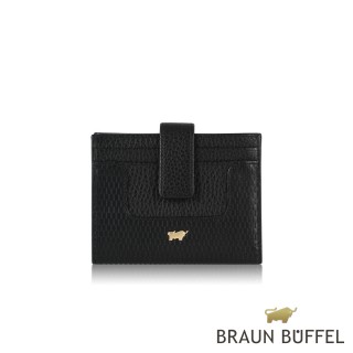 【BRAUN BUFFEL 德國小金牛】台灣總代理 原野 兩折短夾-黑色(BF690-404-BK)