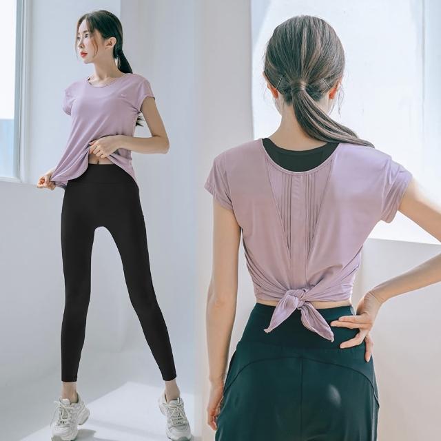 【BODYAIR】出清-冰感輕盈點布綁腰罩衫上衣(瑜珈.慢跑.運動.健身.透氣.舞蹈.運動服)