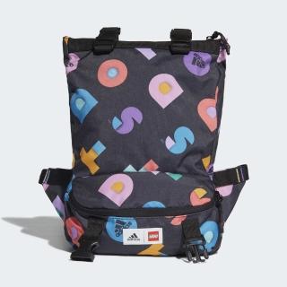 【adidas 愛迪達】童包 小包 腰包 後背包 LEGO DOTS BAG P 黑彩 GN5506