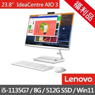 【Lenovo】福利品 IdeaCentre AIO 3 F0G0012ATW 23.8吋 電腦(i5-1135G7/8G/512 SSD/Win11)