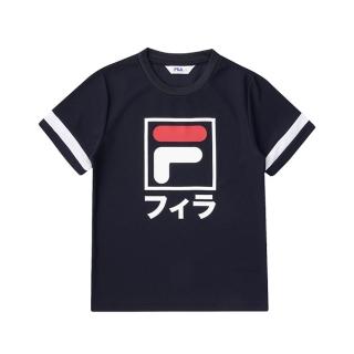 【FILA】KIDS 童短袖圓領T恤-黑色(1TEV-8404-BK)