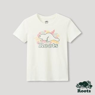 【Roots】Roots女裝-T恤俱樂部系列  花草海狸短袖T恤(白色)