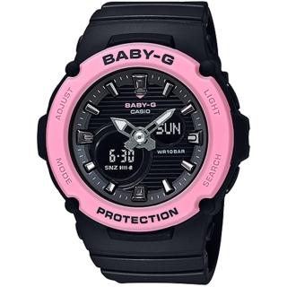 【CASIO 卡西歐】BABY-G 粉嫩仲夏雙顯計時錶/黑色(BGA-270-1A)