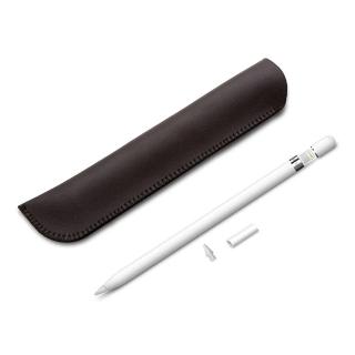 【3D Air】質感皮革Apple Pencil保護收納筆套(深咖啡色)
