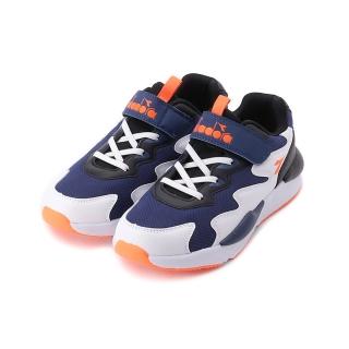 【DIADORA】22-24.5cm 魔鬼氈寬楦運動鞋 藍 大童鞋 DA11075