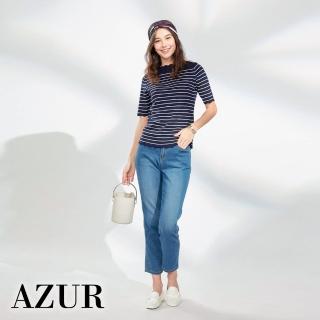 【AZUR】直筒微喇叭九分牛仔褲