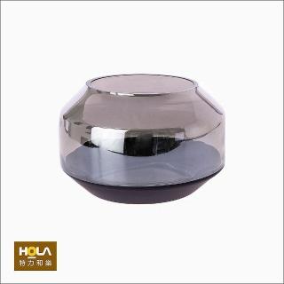 【HOLA】柏特水泥感玻璃花器 銀黑 14cm