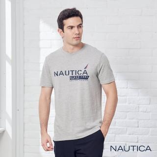 【NAUTICA】男裝 時尚簡約LOGO短袖T恤(灰色)