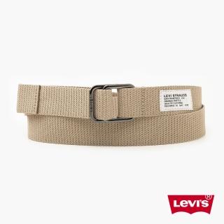 【LEVIS】男女同款 簡約休閒皮帶 / 精工Logo刻印釦環 亞麻 人氣新品