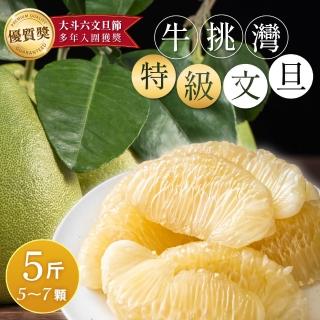【家購網嚴選-中秋禮盒】雲林良品 斗六牛挑灣特級文旦5斤(5-7顆/盒)