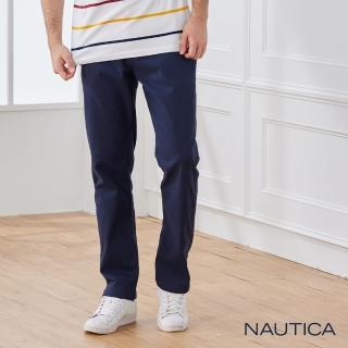 【NAUTICA】男裝修身直筒休閒長褲(深藍)