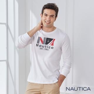 【NAUTICA】男裝品牌LOGO圖騰短袖T恤(白)