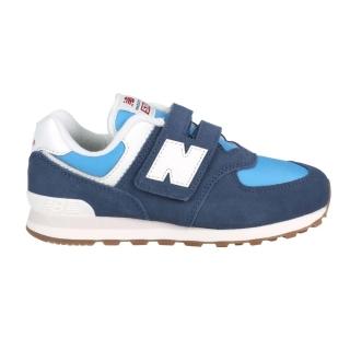 【NEW BALANCE】17-21CM_男中童復古慢跑鞋-WIDE-574系列 N字鞋 NB 丈青藍白(PV574RA1)