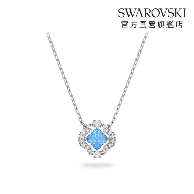【SWAROVSKI 施華洛世奇】官方直營 Una 項鏈 幸運草 玫瑰金色/藍色 (2色任選)