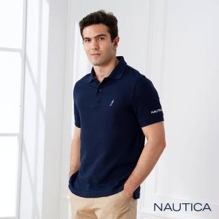 【NAUTICA】男裝 Pride系列休閒短袖POLO衫(海軍藍)