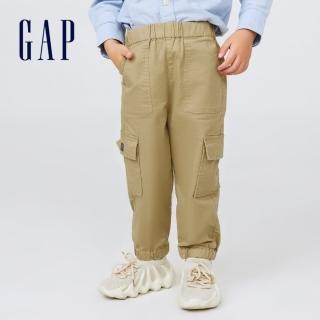 【GAP】男幼童 工裝風側袋束口休閒褲(451133-卡其色)