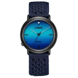 【CITIZEN 星辰】L系列 Hebe廣告款美鑽光動能女錶/34mm(EM1005-42L)