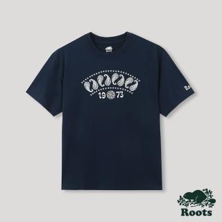 【Roots】Roots 中性- T恤俱樂部系列 變形蟲元素短袖T恤(軍藍色)