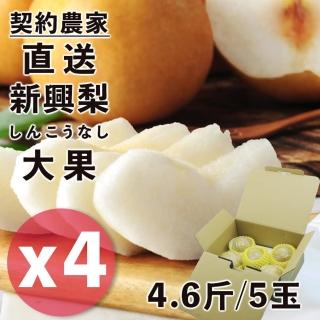 【日本契約農家直送-中秋禮盒】鳥取縣日本梨穗新興水梨大果4.6斤5顆X4盒(優質梨穗才能培育出特秀水梨)