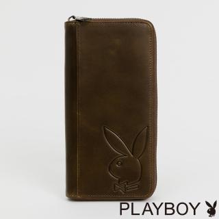 【PLAYBOY】ㄇ拉長夾 Solo系列(咖啡色)