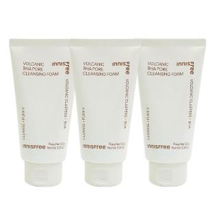 【innisfree】綠茶精萃/火山泥毛孔泡泡洗面乳150g*3入盒裝組(平行輸入)