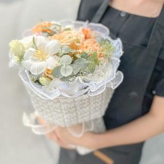 【Flower Plus】-雙北限定- 清新橘 小香風花束(鮮花)