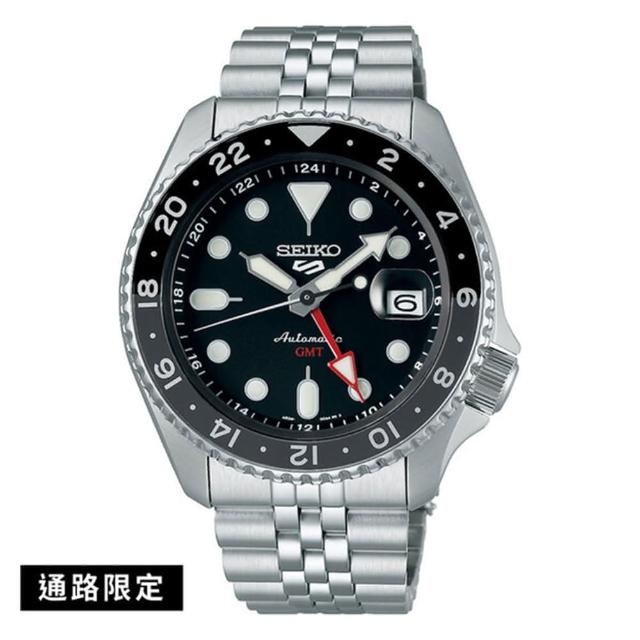 【SEIKO 精工】5 Sports經典SKX GMT 不鏽鋼帶 黑水鬼款(三款可選 綜合賣場 均一價)618年中慶