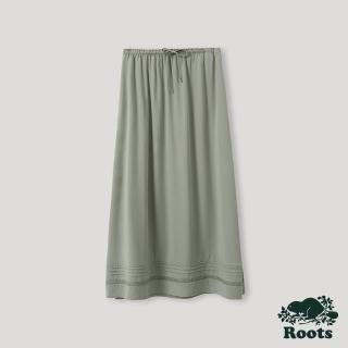 【Roots】Roots 女裝- 摩登週間系列 雕花設計A字長裙(綠色)