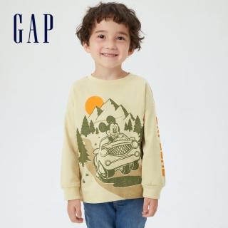 【GAP】男幼童 Gap x Disney 迪士尼聯名 長袖T恤(431423-卡其色)