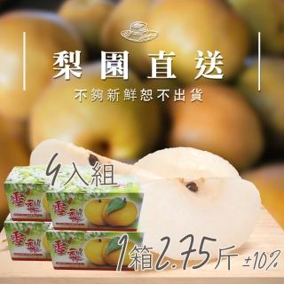 【梨園直送-中秋禮盒】職人栽培寶島天王級新興水梨1箱2.75斤2顆裝共四箱(不夠新鮮不出貨)
