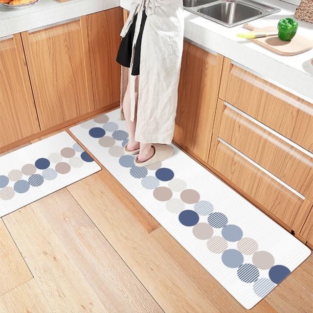 【半島良品】買1長送2短-防油防水減壓皮革廚房地墊120x45+75x45cm(多款選 台灣環保印刷)
