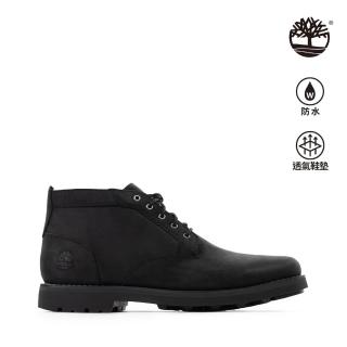 【Timberland】男款黑色全粒面皮革防水緩震Crestfield查卡靴(A43DC015)