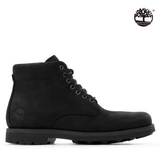 【Timberland】男款黑色全粒面皮革防水Alden Brook側拉鍊短靴(A44ZN015)