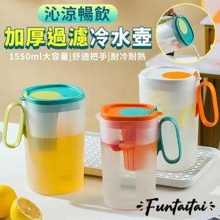 【Funtaitai】沁涼暢飲加厚過濾冷水壺1550ml(附濾網 可直接放冰箱)