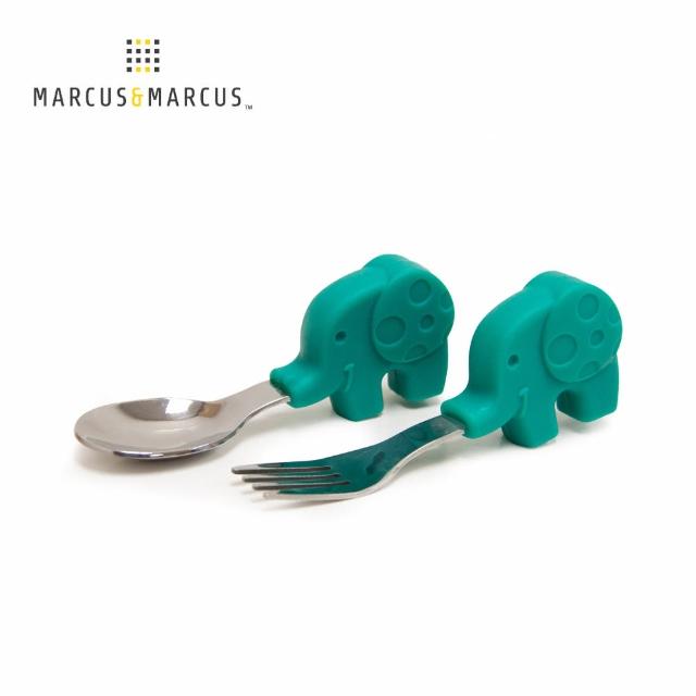 【MARCUS&MARCUS】動物樂園寶寶手握訓練叉匙含盒(多款任選)