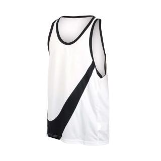 【NIKE 耐吉】男籃球背心-無袖上衣 訓練 DRI-FIT 運動背心 白黑(DH7133-100)