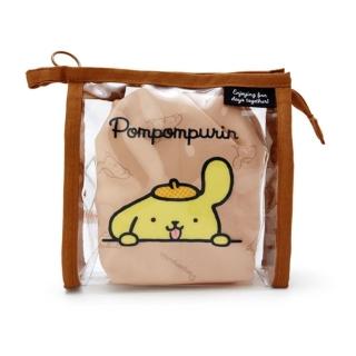 【小禮堂】布丁狗 透明化妝包附縮口袋 _ 桌前款(平輸品)