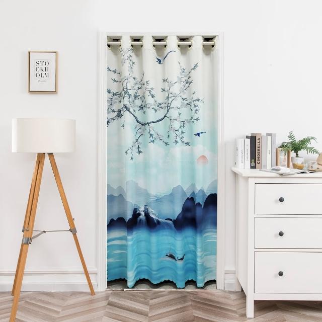 【巴芙洛】冷氣拉簾 日式系列打孔穿桿式拉簾寬150x長200cm(送桿子/空調門簾/門簾/拉簾/隔簾/長門簾/窗簾)