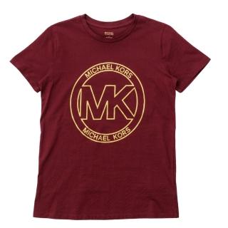 【Michael Kors】大圓標LOGO 棉質T恤(酒紅色)