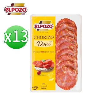 【Elpozo艾波索】西班牙 邱拉爾臘腸原味切片80g x15入 箱購(煙燻香氣 直接食用 效期20221210)