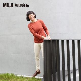 【MUJI 無印良品】女有機棉混彈性螺紋船領七分袖T恤(共6色)